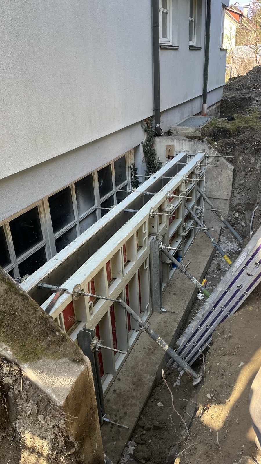 Bewehrung einer Stützmauer